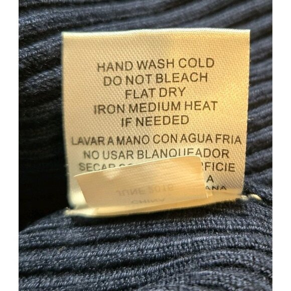 Joseph A Knit Turtleneck Sweater Navy Blue Womens Large Ribbed Rayon Stretch - Picture 8 of 8